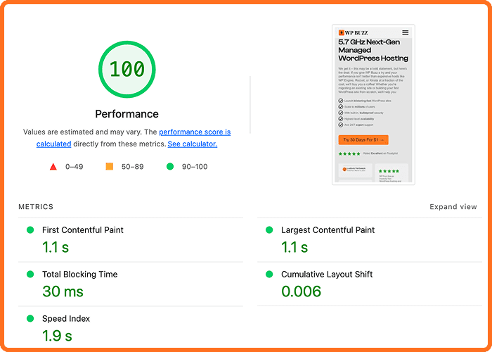 Wp buzz mobile score